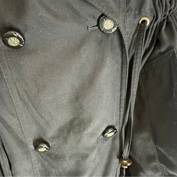 Jacqueline Ferrar Vintage Deep blue Trench Coat w/ Buttons, Women's Size M - Picture 6 of 12